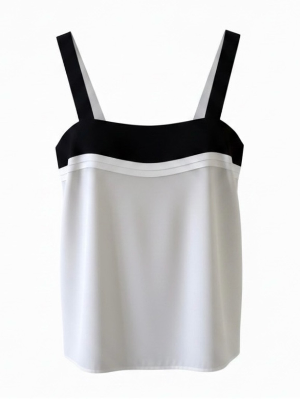Louis Feraud White with Black Trim Sleeveless Camisole Top Size 6